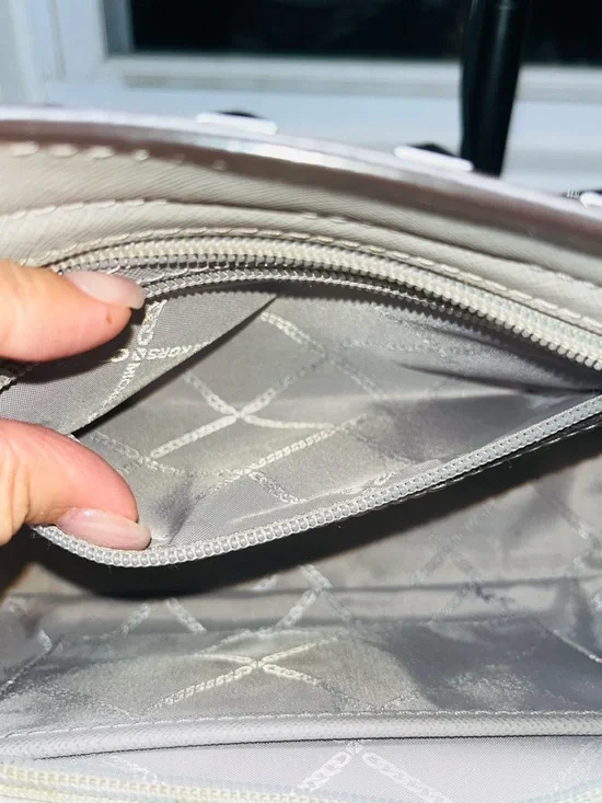 Michael Kors Grey Studded Satchel Crossbody - Picture 9 of 11